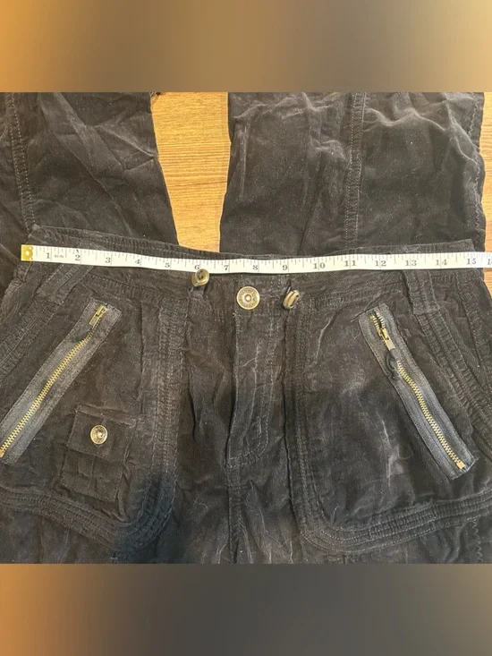 Vintage Black Corduroy cargo pants with floral embroidery, waist 30” - Picture 8 of 8